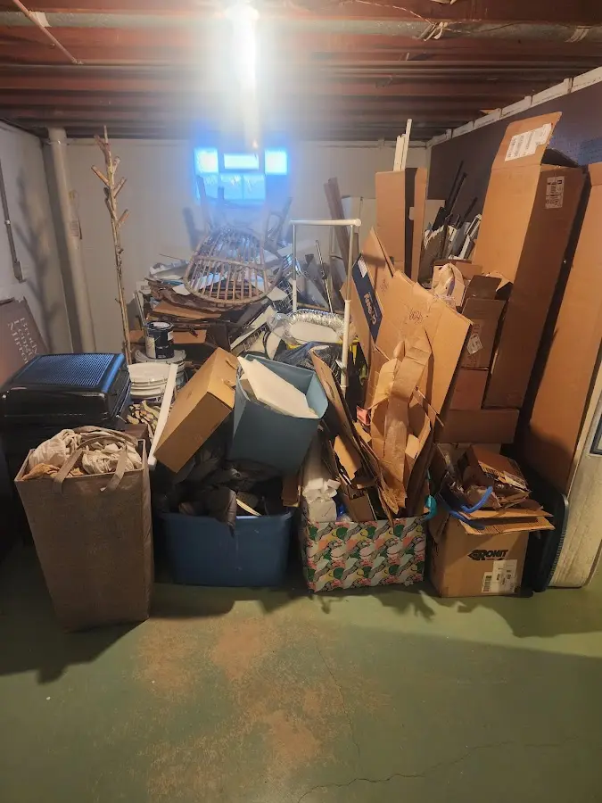 Roll-off dumpster container at job site for 6 Yard Dumpster Rental in Port Chester